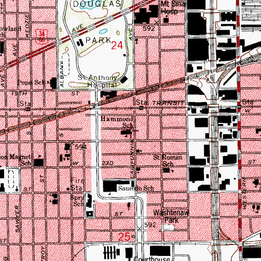 Topographic Map of Hammond Elementary School, IL
