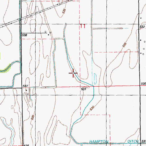 Topographic Map of Hampton Ditch, IL