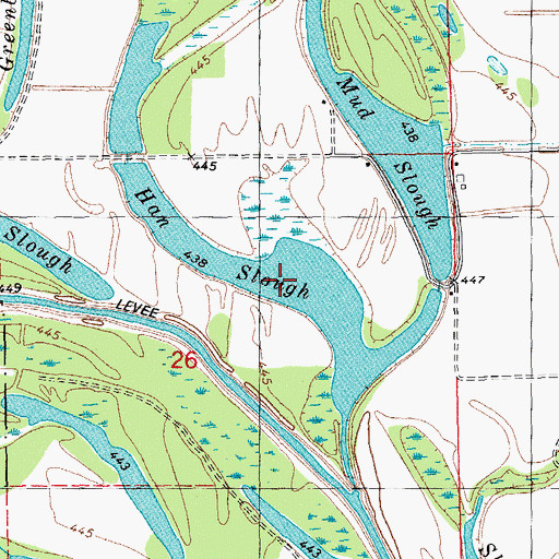 Topographic Map of Han Slough, IL