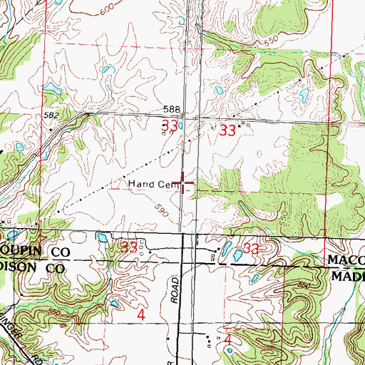 Topographic Map of Mize Cemetery, IL