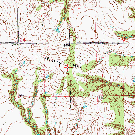 Topographic Map of Haney Hill, IL