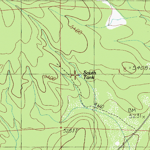 Topographic Map of South Tank, AZ
