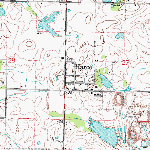Topographic Map of Harco, IL