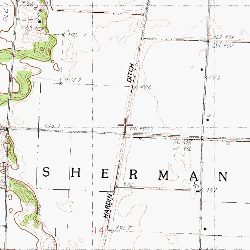 Topographic Map of Hardin Ditch, IL