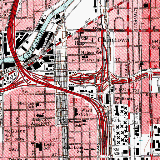 Topographic Map of Hardin Square, IL