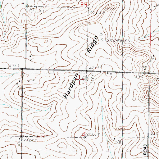 Topographic Map of Hardpan Ridge, IL