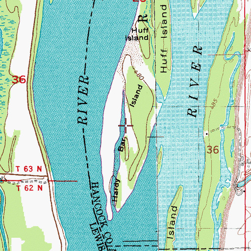 Topographic Map of Hardy Bar Island, IL