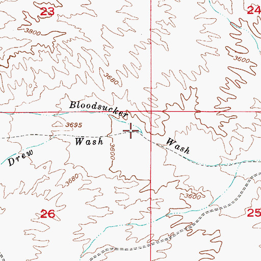 Topographic Map of Drew Wash, AZ