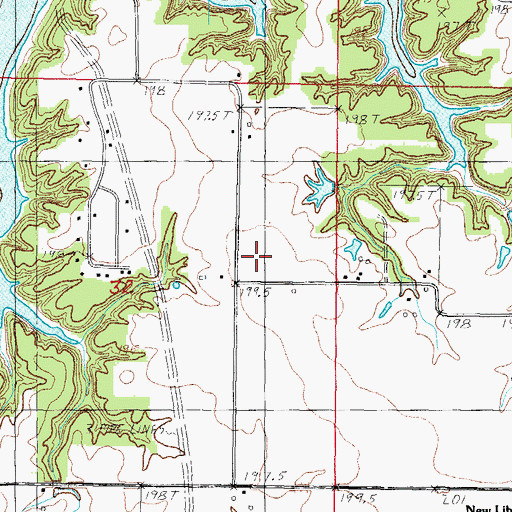 Topographic Map of Harmony School (historical), IL