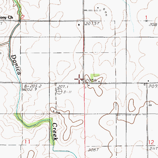 Topographic Map of Harmony School (historical), IL