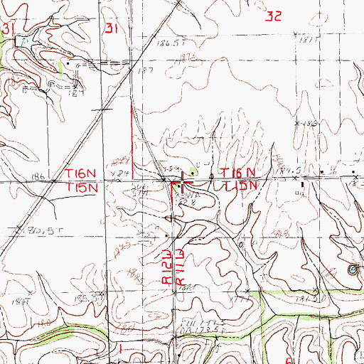 Topographic Map of Harmony School (historical), IL