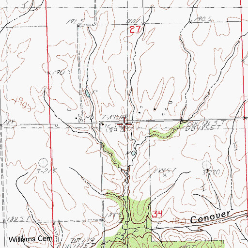 Topographic Map of Harmony School (historical), IL