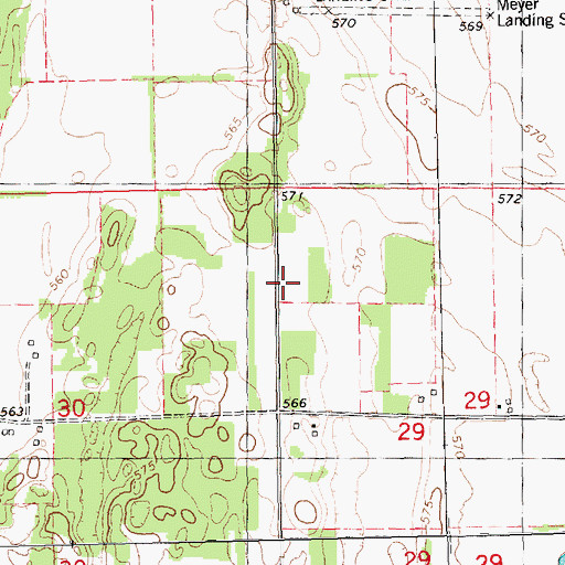 Topographic Map of Harmony School (historical), IL
