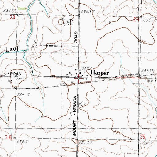 Topographic Map of Harper, IL