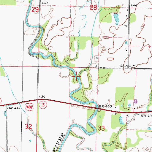 Topographic Map of Harper Creek, IL