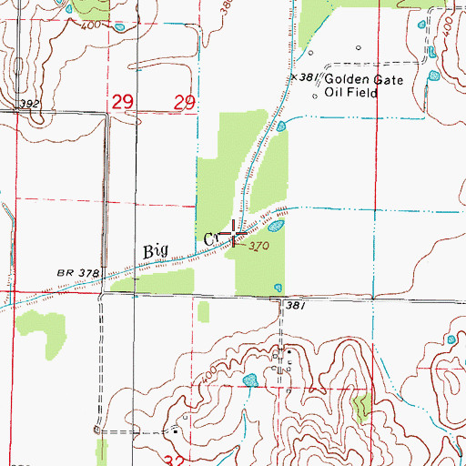 Topographic Map of Harper Creek, IL