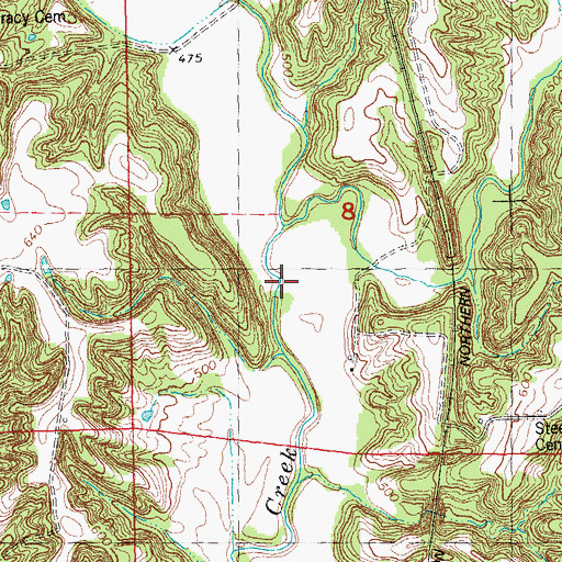 Topographic Map of Harris Branch, IL