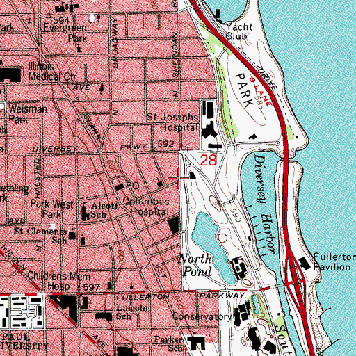 Topographic Map of Harris School, IL