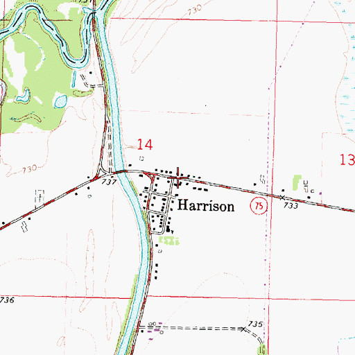 Topographic Map of Harrison, IL