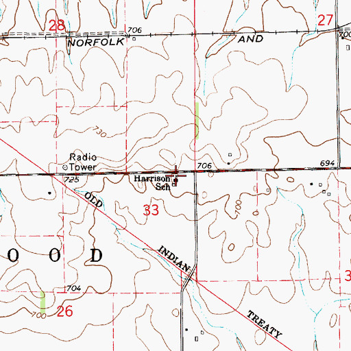 Topographic Map of Harrison School, IL