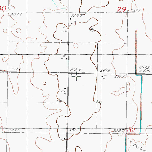 Topographic Map of Harshbarger School (historical), IL