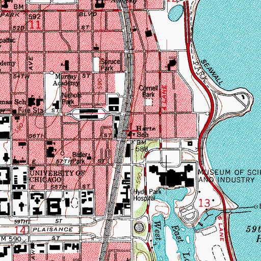 Topographic Map of Harte Elementary School, IL