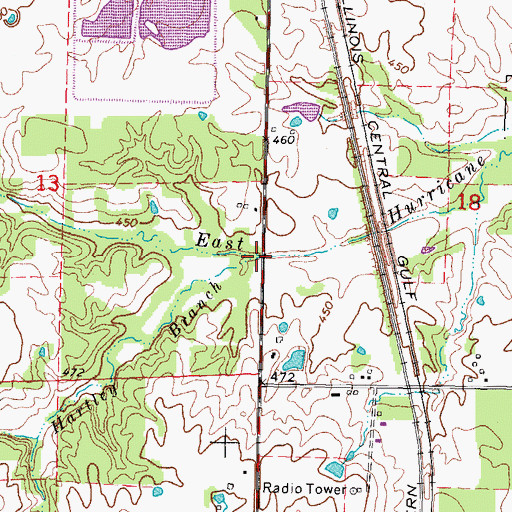 Topographic Map of Hartley Branch, IL