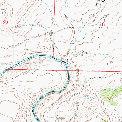 Topographic Map of Cottonwood Creek, AZ