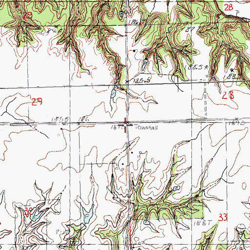 Topographic Map of Harts School (historical), IL