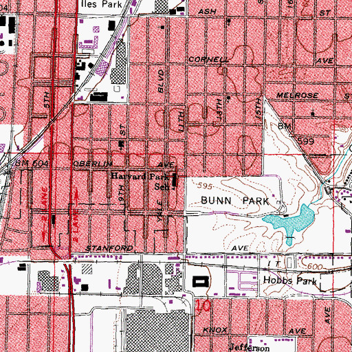Topographic Map of Harvard Park School, IL