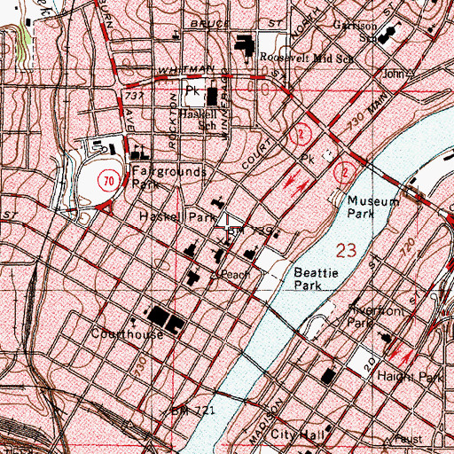 Topographic Map of Haskell Park, IL