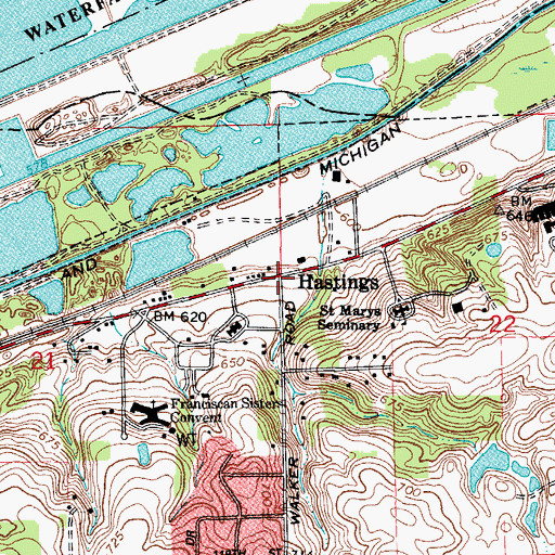 Topographic Map of Hastings, IL