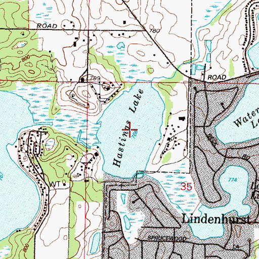 Topographic Map of Hastings Lake, IL