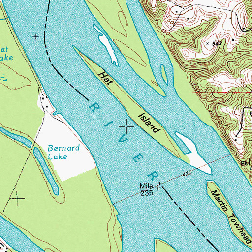 Topographic Map of Hat Island, IL