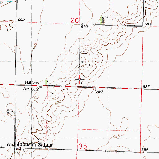 Topographic Map of Hatton School (historical), IL
