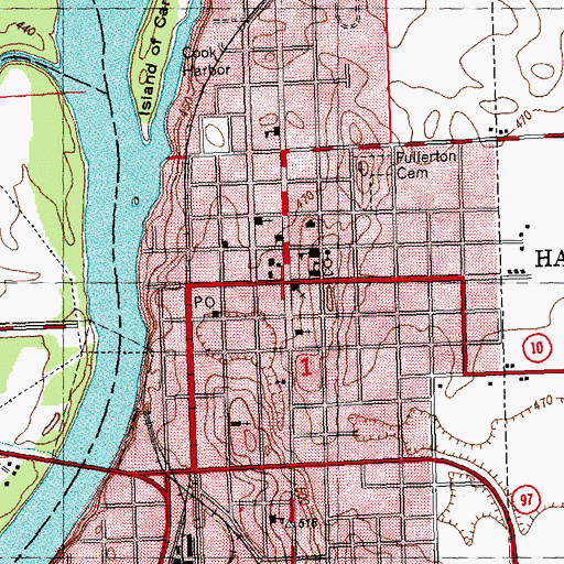 Topographic Map of Havana, IL