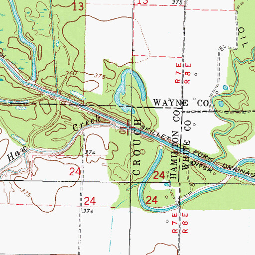 Topographic Map of Haw Creek, IL
