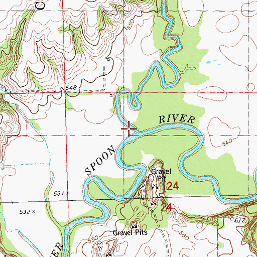 Topographic Map of Haw Creek, IL