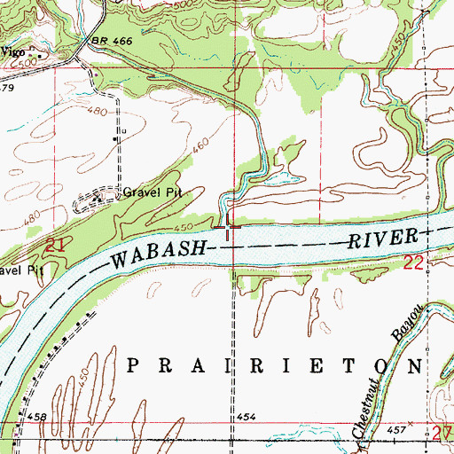 Topographic Map of Hawks Creek, IL