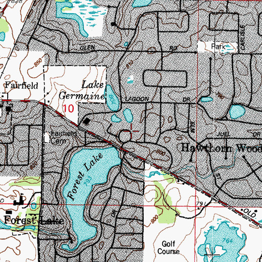 Topographic Map of Hawthorn Woods, IL