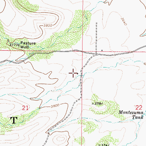 Topographic Map of Blue Ranch, AZ