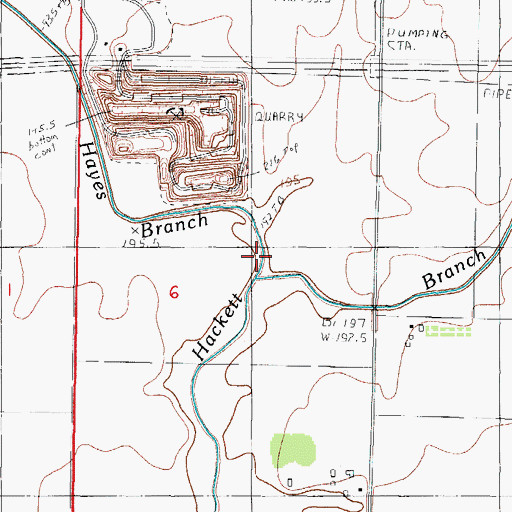 Topographic Map of Hayes Branch, IL