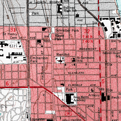 Topographic Map of Hayt Elementary School, IL