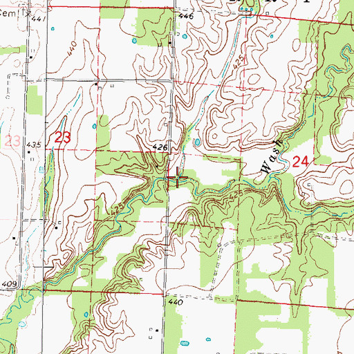 Topographic Map of Hazel Branch, IL