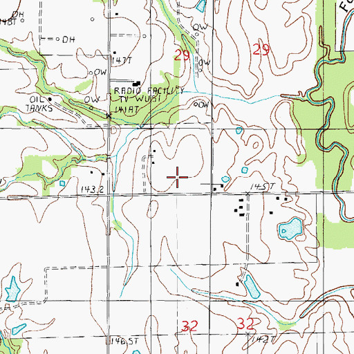 Topographic Map of Hazel Dell School (historical), IL