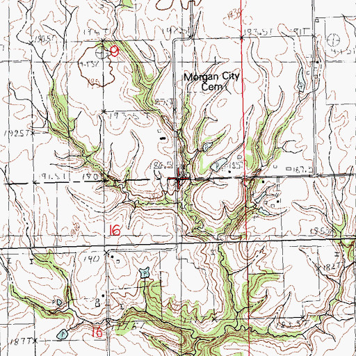 Topographic Map of Hazel Dell School (historical), IL