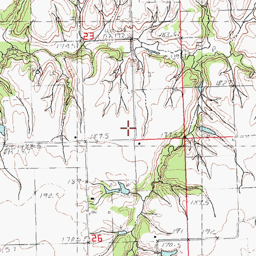 Topographic Map of Hazel Dell School (historical), IL