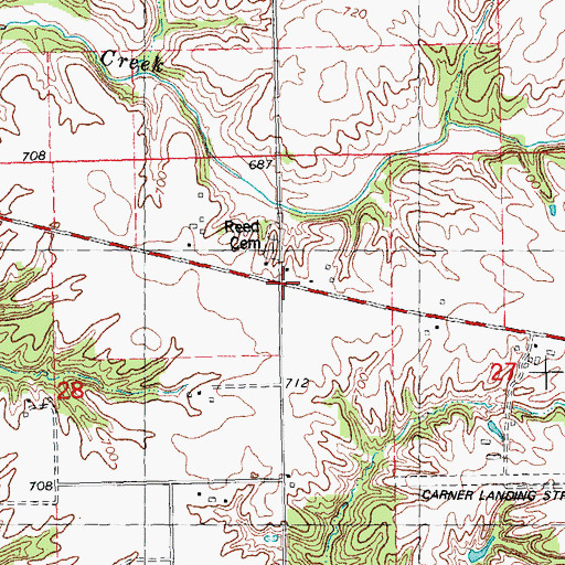 Topographic Map of Hazel Dell School (historical), IL