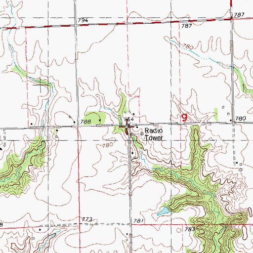 Topographic Map of Hazel Dell School (historical), IL