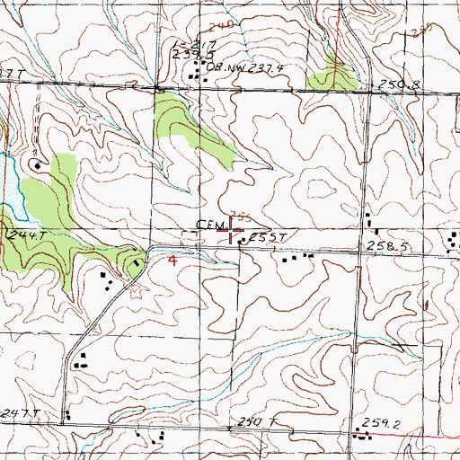 Topographic Map of Hazel Green School (historical), IL
